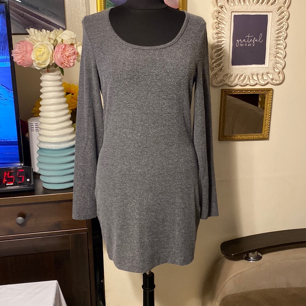 SAINT GRACE WOMEN LONG SLEEVE GRAY DRESS SIZE L